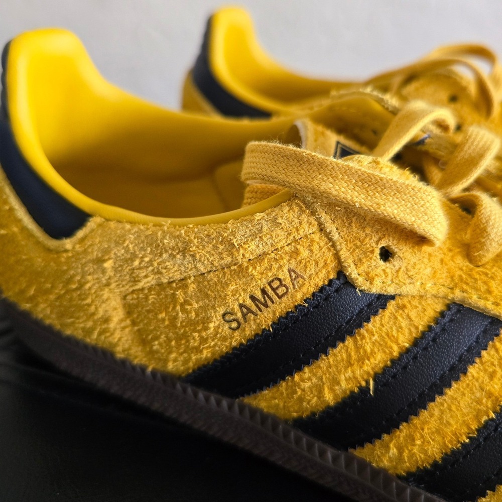 Adidas Originals Samba OG Sneakers Yellow black Size 6.5 Retro Preppy Streetwear - Picture 3 of 11